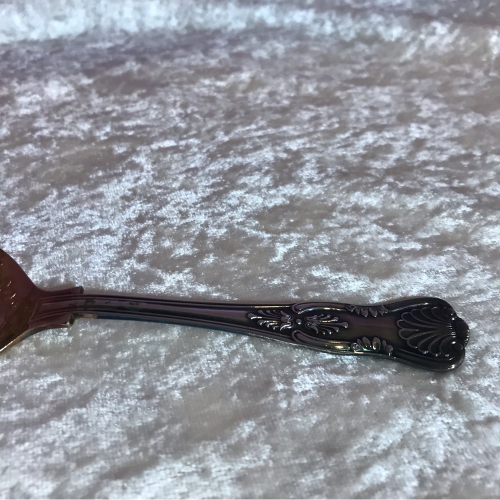FREE * Vintage Silver Sheffield Spoon Fruit Compete Motif Antique Retro Serving - Picture 6 of 9